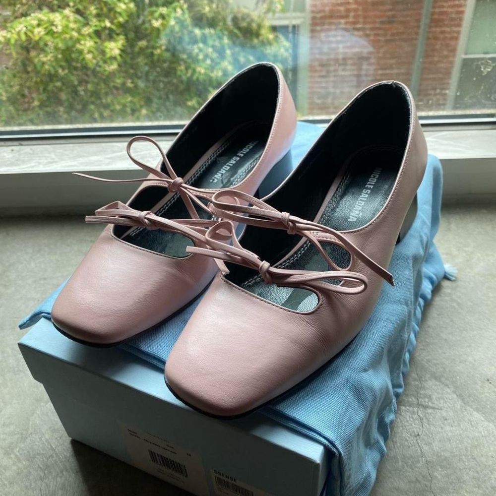Nicole Saldana SSENSE Pink Isabel Bow Ballerina Flats